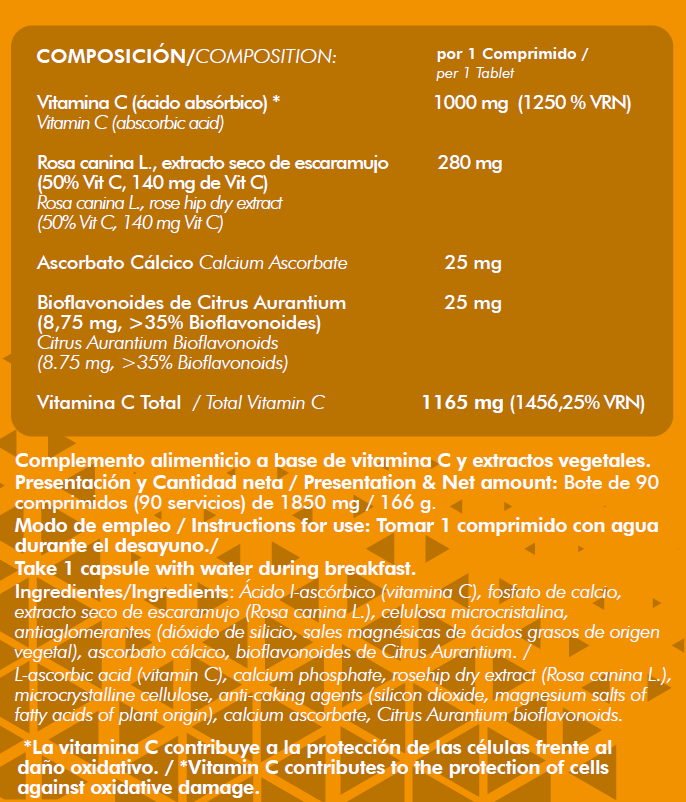 Triple Vit C+ (Vitamina C Mix)(90 veggietabs) - Alpha Supplements - Imagen 2